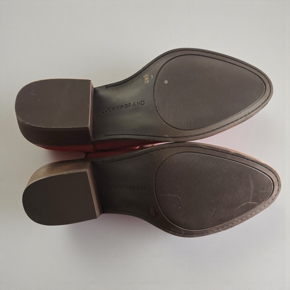 Lucky Brand Floriniah Red Suede Ankle Boots - Picture 8 of 9
